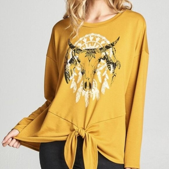 CASUAL BULL PRINT TOP BOUTIQUE - Picture 1 of 4